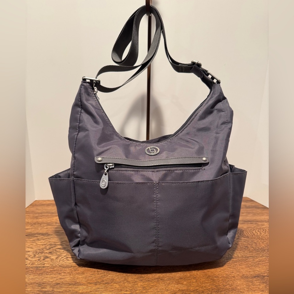 Baggallini gray everywhere crossbody or shoulder bag purse with rfid protection
